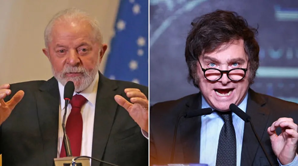 O presidente Lula e o presidente da Argentina, Javier Milei