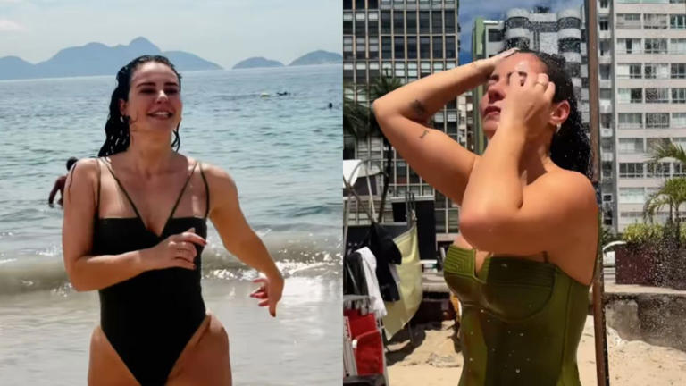 Paolla Oliveira posa de maiô na praia: “É quase Carnaval no Brasil”