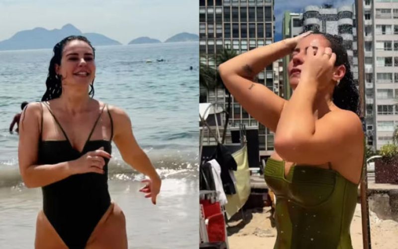 Paolla Oliveira posa de maiô na praia: “É quase Carnaval no Brasil”