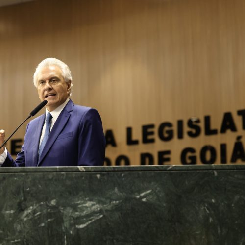 Durante posse da nova mesa diretora da Alego, Caiado pede que Poderes busquem equilíbrio fiscal