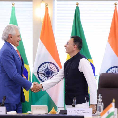 Caiado inicia Missão Índia com reunião sobre tecnologia, inovação, IA e combustíveis renováveis