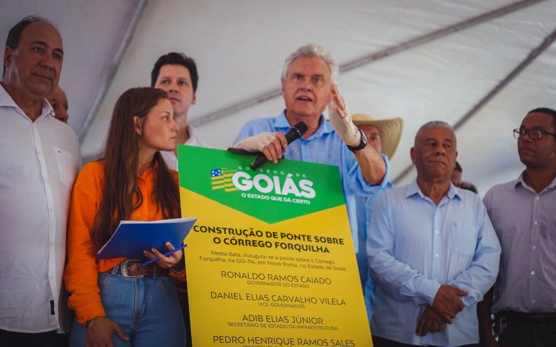 Caiado entrega pontes de concreto e leva desenvolvimento à zona rural de Nova Roma