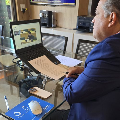 Senador Eduardo Gomes participa de reunião com Parlamento Europeu