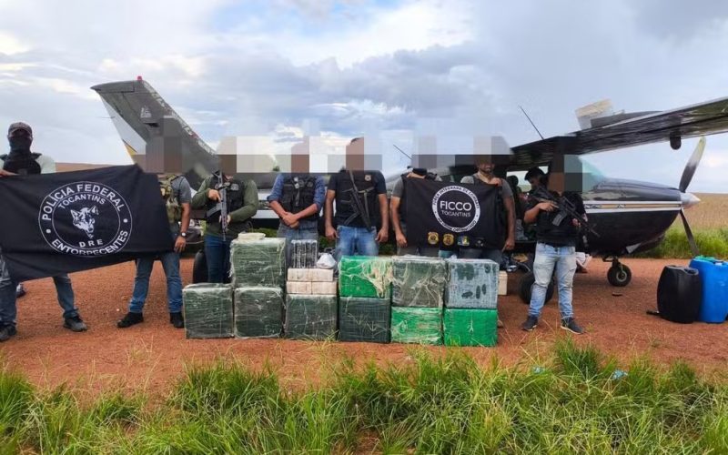 Droga apreendida em avião seria distribuída para cidades do Tocantins, Goiás e Bahia