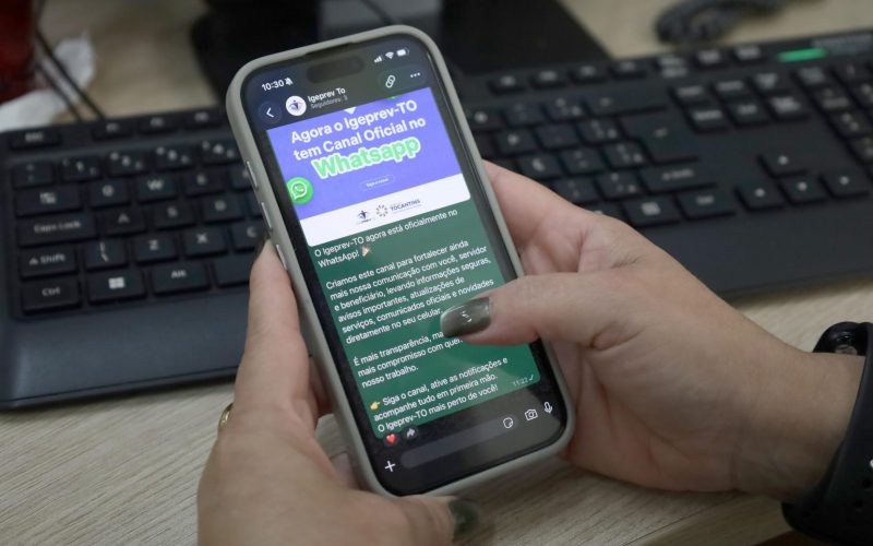 O Igeprev/TO lançou oficialmente seu canal institucional no WhatsApp