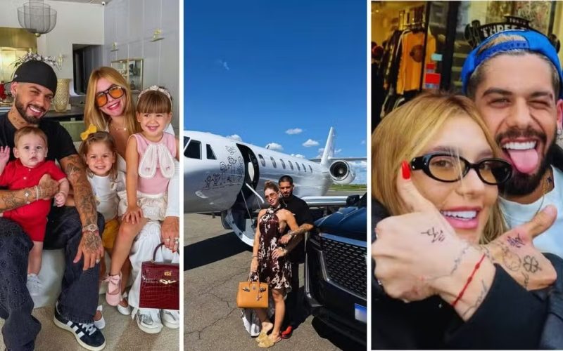 Mansão milionária, jato de presente e tatuagem de casal