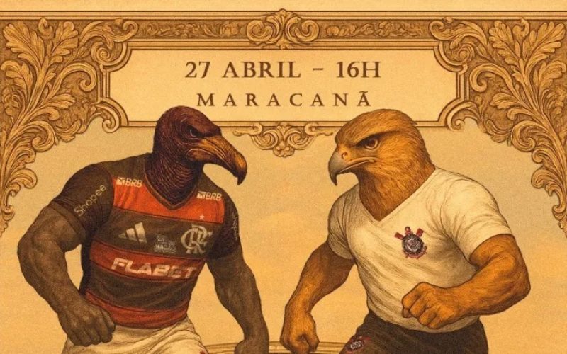 Flamengo desrespeita Corinthians em arte pré-jogo