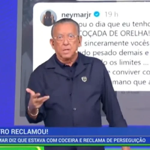 Galvão Bueno detona post de Neymar: “Ele não pode falar isso”
