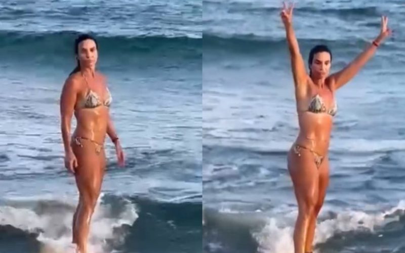 Ivete Sangalo mostra habilidade no surf
