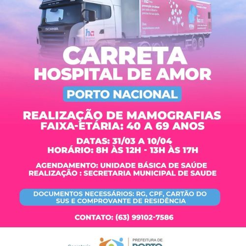 Carreta do Hospital de Amor começa atendimentos gratuitos em Porto Nacional