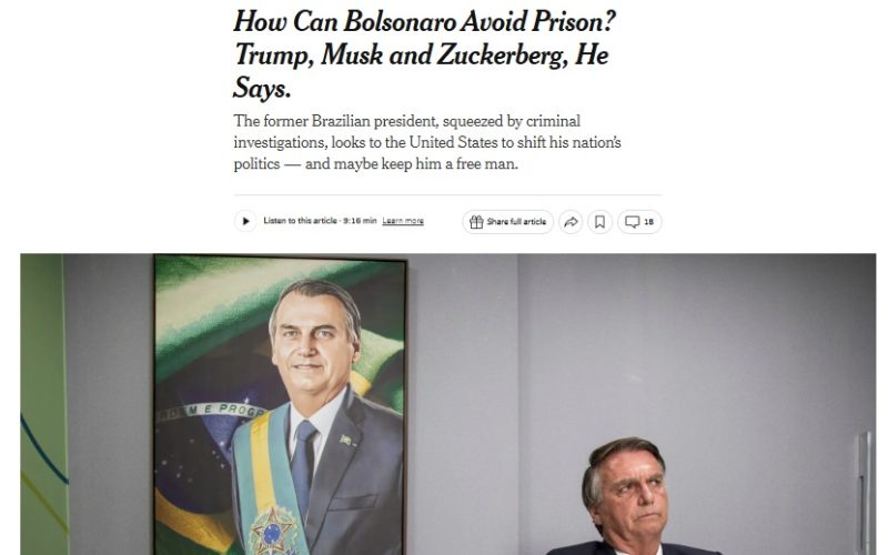 Imprensa mundial repercute proibição de Bolsonaro ir à posse de Trump